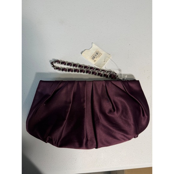 Handbags - Macys Elegant Satin‎ Pleated Clutch Purse With Chain Strap Evening Bag
